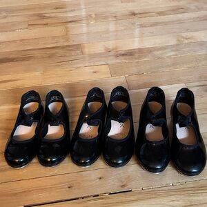 Capezio Shiny Black Kids Tap Shoes